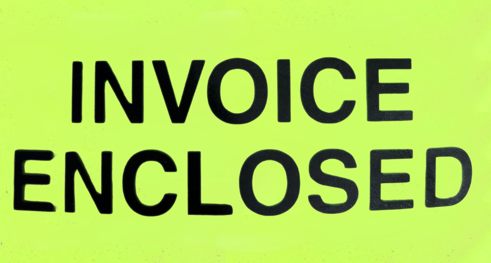 Example of Invoice Enclosed Sticker